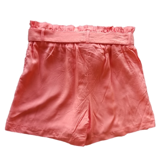 Francesca’s Dizzy Lizzy Paperbag Shorts Neon Coral - Picture 2 of 9